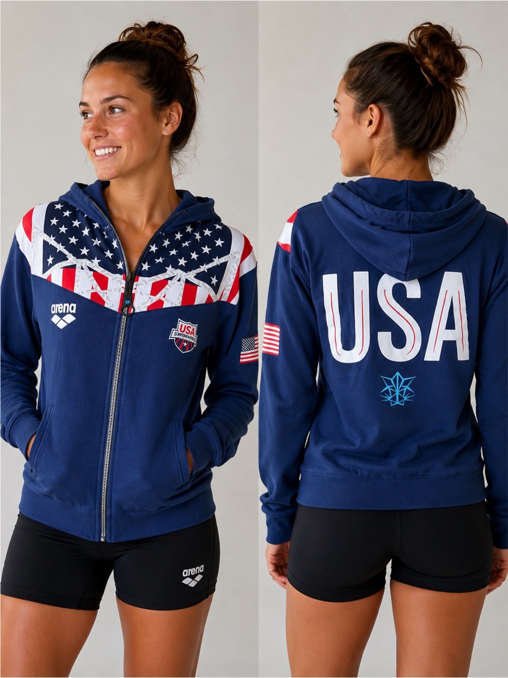 Arena USA Swimming Team Full Zip Hoodie Jacket Women’s XS Olympic Style